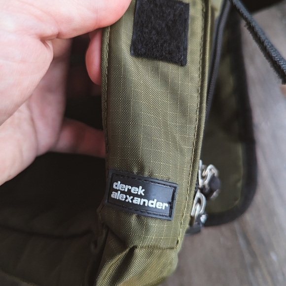 Derek Alexander Top Zip Olive Shoulder Bag. Great for travel and hiking! - Picture 5 of 14